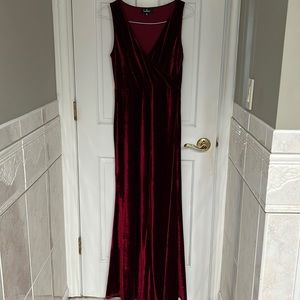 Red Velvet maxi dress
